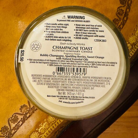 Bath & Body Works Large 3 Wick Candle Champagne Toast Sparkling Berries NEW - Picture 5 of 5